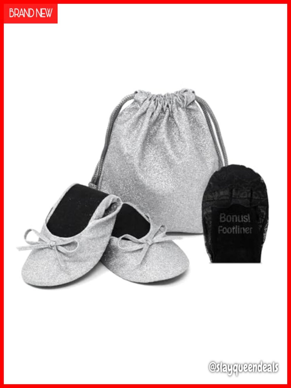 Foldable Glitter Ballet Flats for Women - Portable Wedding Party Shoes